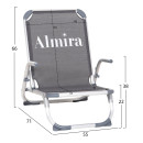 ΚΑΡΕΚΛΑΚΙ ΠΑΡΑΛΙΑΣ ΑΛΟΥΜINIOY ΒΑΡ.ΤΥΠΟΥ ΨΗΛΗ ΠΛΑΤΗ ALMIRA HM5053.10 ΓΚΡΙ 55x71x66Υεκ