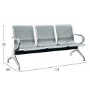 ΚΑΘΙΣΜΑ ΑΝΑΜΟΝΗΣ Τ. ΑΕΡΟΔΡΟΜΙΟΥ 3ΘΕΣΙΟ AVIATOR HM18399 ΜΕΤΑΛΛΟ MESH ΓΚΡΙ 171x64x76Υ