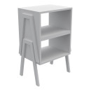 ΚΟΜΟΔΙΝΟ JAKE HM18182.01 ΜΕΛΑΜΙΝΗ ΣΕ ΛΕΥΚΟ 48x35x49Υεκ.