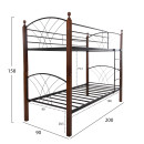 ΚΟΥΚΕΤΑ ΚΡΕΒΑΤΙ STOREY HM687 ΜΑΥΡΟ ΜΕΤΑΛΛΟ-ΚΑΡΥΔΙ RUBBERWOOD-ΓΙΑ ΣΤΡΩΜΑ 190x90εκ