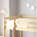 ΚΟΥΚΕΤΑ ΠΑΙΔΙΚΗ ΜΕ ΠΑΡΚΑΚΙ PLAYKID HM21312 ΞΥΛΟ ΠΕΥΚΟΥ ΦΥΣΙΚΟ--ME ΣΤΡΩΜΑ 90x190εκ