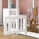ΚΟΥΚΕΤΑ ΠΑΙΔΙΚΗ ΜΕ ΠΑΡΚΑΚΙ PLAYKID HM21312.01 ΞΥΛΟ ΠΕΥΚΟΥ ΛΕΥΚΟ--ME ΣΤΡΩΜΑ 90x190εκ