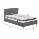 ΚΡΕΒΑΤΙ ΔΙΠΛΟ ΜΕ ΣΤΡΩΜΑ INDRA HM10810.01 ΓΚΡΙ ΥΦΑΣΜΑ--ΓΙΑ ΣΤΡΩΜΑ 160x200εκ