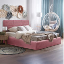 ΚΡΕΒΑΤΙ ΔΙΠΛΟ & ΣΤΡΩΜΑ BRILEY HM21272.02 ΣΑΠΙΟ ΜΗΛΟ ΒΕΛΟΥΔΟ ΜΕ ΑΠΟΘ.ΧΩΡΟ--ΓΙΑ 160x200εκ