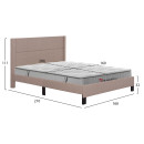 ΚΡΕΒΑΤΙ ΔΙΠΛΟ & ΣΤΡΩΜΑ TRILLOP HM10763.03 ΜΠΕΖ ΥΦΑΣΜΑ--ΓΙΑ 160x200εκ