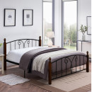 ΚΡΕΒΑΤΙ ΔΙΠΛΟ SUZIE HM585 ΓΙΑ ΣΤΡΩΜΑ 150x200 εκ. ΜΕΤΑΛΛΟ RUBBERWOOD