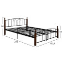 ΚΡΕΒΑΤΙ ΔΙΠΛΟ SUZIE HM585 ΓΙΑ ΣΤΡΩΜΑ 150x200 εκ. ΜΕΤΑΛΛΟ RUBBERWOOD