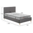 ΚΡΕΒΑΤΙ ΗΜΙΔΙΠΛΟ ΜΕ ΣΤΡΩΜΑ MAYLIN HM10758.10 ΓΚΡΙ ΥΦΑΣΜΑ--ΣΤΡΩΜΑ 120Χ200εκ