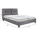ΚΡΕΒΑΤΙ ΜΕ ΣΤΡΩΜΑ BILLIE HM21284.03 ΓΚΡΙ ΥΦΑΣΜΑ--ΓΙΑ 160x200εκ