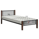 ΚΡΕΒΑΤΙ ΜΟΝΟ & ΣΤΡΩΜΑ RAYVEN HM21335 ΜΕΤΑΛΛΟ & ΞΥΛΟ ΣΕ DIRTY OAK--ΣΤΡΩΜΑ 90x190εκ