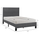 ΚΡΕΒΑΤΙ ΜΟΝΟ & ΣΤΡΩΜΑ TRILLOP HM21203.12 ΓΚΡΙ ΥΦΑΣΜΑ--ΓΙΑ 120x200εκ