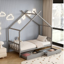 ΚΡΕΒΑΤΙ ΠΑΙΔΙΚΟ KLARICE HM680.05 τ.MONTESSORI-2 ΣΥΡΤΑΡΙΑ- ΞΥΛΟ ΠΕΥΚΟΥ ΓΚΡΙ-190x90εκ