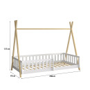 ΚΡΕΒΑΤΙ ΠΑΙΔΙΚΟ ΜΕ ΚΑΓΚΕΛΑ MUNK HM739.03 τ.MONTESSORI ΠΕΥΚΟ ΦΥΣΙΚΟ-ΛΕΥΚΟ--190x90εκ
