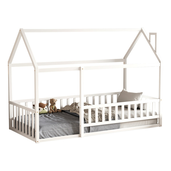 ΚΡΕΒΑΤΙ ΠΑΙΔΙΚΟ ΜΕ ΚΑΓΚΕΛΟ HOUSER HM706.03 τ.MONTESSORI ΞΥΛΟ ΠΕΥΚΟ ΛΕΥΚΟ-190x90εκ