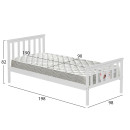 ΚΡΕΒΑΤΙ ΠΑΙΔΙΚΟ ΜΕ ΣΤΡΩΜΑ GIMLY HM21300.01 ΞΥΛΟ ΠΕΥΚΟΥ ΣΕ ΛΕΥΚΟ ΓΙΑ ΣΤΡΩΜΑ 90x190εκ