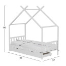 ΚΡΕΒΑΤΙ ΠΑΙΔΙΚΟ ΜΕ ΣΤΡΩΜΑ KLARICE HM21305.01 ΞΥΛΟ ΠΕΥΚΟΥ ΣΕ ΛΕΥΚΟ--ΣΤΡΩΜΑ 90x190εκ