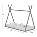 ΚΡΕΒΑΤΙ ΠΑΙΔΙΚΟ ΜΕ ΣΤΡΩΜΑ MUNK HM21306.02 ΞΥΛΟ ΠΕΥΚΟΥ ΣΕ ΓΚΡΙ--ΣΤΡΩΜΑ 90x190εκ
