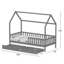 ΚΡΕΒΑΤΙ ΠΑΙΔΙΚΟ ΜΕ ΣΥΡΤΑΡΙΑ PHYLLIS HM21324.02 ΞΥΛΟ ΠΕΥΚΟΥ ΓΚΡΙ--ΜΕ ΣΤΡΩΜΑ 90x190εκ