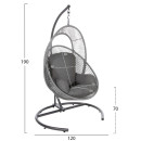 ΚΡΕΜΑΣΤΗ ΦΩΛΙΑ RULER HM6083.02 ΚΑΠΟΥΤΣΙΝΟ ΜΕΤΑΛ.- P.E.RATTAN-ΜΑΞΙΛΑΡΙ 120x110x190Υ