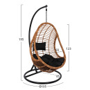 ΚΡΕΜΑΣΤΗ ΠΟΛΥΘΡΟΝΑ ΦΩΛΙΑ CALLIE HM5541.04 ΜΕ ΜΠΕΖ WICKER & ΜΑΥΡΑ ΜΑΞΙΛΑΡΙΑ Φ105Χ195Υ εκ.