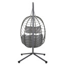 ΚΡΕΜΑΣΤΗ ΠΟΛΥΘΡΟΝΑ ΦΩΛΙΑ MILLIE HM5997.10 ΜΕΤΑΛΛΟ-ΣΥΝΘ.RATTAN ΓΚΡΙ 90x75x190Υεκ.