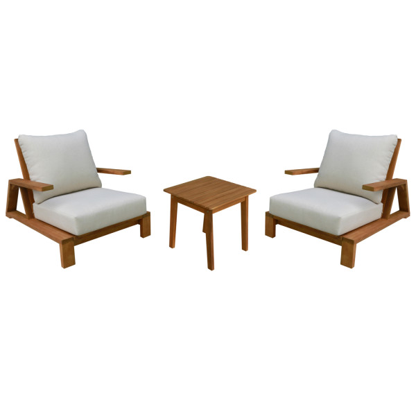 LOUNGE ΣΕΤ MIREX HM10893 ΤΡΑΠΕΖΑΚΙ & 2 ΠΟΛΥΘΡΟΝΕΣ--ΞΥΛΟ ΑΚΑΚΙΑΣ--ΕΚΡΟΥ ΜΑΞΙΛΑΡΙΑ