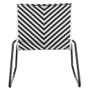 ΜΕΤΑΛΛΙΚΗ ΚΑΡΕΚΛΑ PONY HM6082 ΜΑΥΡΟ & ΑΣΠΡΟ ΣΥΝΘ.RATTAN 66x68x75Υεκ.
