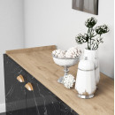 ΜΠΟΥΦΕΣ ΜΕΛΑΜΙΝΗΣ HM9045.01 NATURAL WOOD - ΜΑΥΡΟ ΜΑΡΜΑΡΟ 180x41x77,8Y εκ.