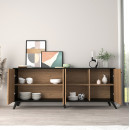 ΜΠΟΥΦΕΣ ΜΕΛΑΜΙΝΗΣ KRUDEN HM9446.11 ΜΑΥΡΟ-ΦΥΣΙΚΟ 180x40x78.6Υεκ.