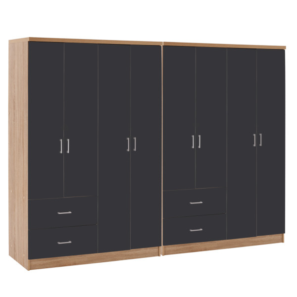 ΝΤΟΥΛΑΠΑ 8ΦΥΛΛΗ BRIANA HM21237.01 ΜΕΛΑΜΙΝΗ SONAMA & ΣΚΟΥΡΟ ΓΚΡΙ 241x42,5Χ180,5Υεκ.
