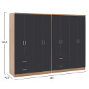 ΝΤΟΥΛΑΠΑ 8ΦΥΛΛΗ BRIANA HM21237.01 ΜΕΛΑΜΙΝΗ SONAMA & ΣΚΟΥΡΟ ΓΚΡΙ 241x42,5Χ180,5Υεκ.