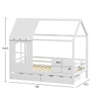 ΠΑΙΔΙΚΟ ΚΡΕΒΑΤΙ τ.MONTESSORI ΜΕ ΣΥΡΤΑΡΙΑ DOMER HM710.03 ΞΥΛΟ ΠΕΥΚΟΥ ΛΕΥΚΟ-ΣΤΡΩΜΑ 90x190εκ