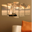 ΠΙΝΑΚΑΣ ΠΕΝΤΑΠΤΥΧΟ MDF SUNSET SAILING HM7206.01 100X0,3X60 εκ.