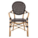 ΠΟΛΥΘΡΟΝΑ ΑΛΟΥΜΙΝΙΟΥ BAMBOO LOOK ΚΑΦΕ ΚΑΙ ΚΑΦΕ PE RATTAN HM5926.01 56x62x95Yεκ.