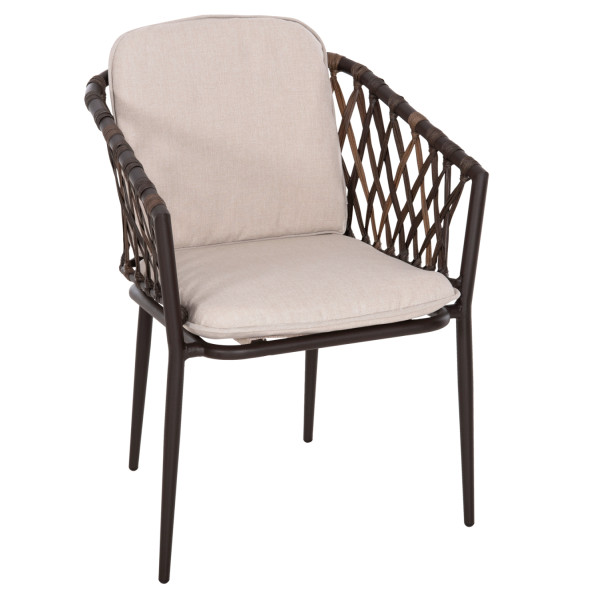 ΠΟΛΥΘΡΟΝΑ ΑΛΟΥΜΙΝΙΟΥ BOLLY HM6080 ΚΑΦΕ-ΣΥΝΘ.RATTAN ΚΑΦΕ-ΜΠΕΖ ΜΑΞΙΛΑΡΙΑ 58,5x67x86Υεκ 4τμχ