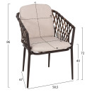 ΠΟΛΥΘΡΟΝΑ ΑΛΟΥΜΙΝΙΟΥ BOLLY HM6080 ΚΑΦΕ-ΣΥΝΘ.RATTAN ΚΑΦΕ-ΜΠΕΖ ΜΑΞΙΛΑΡΙΑ 58,5x67x86Υεκ 4τμχ
