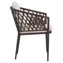 ΠΟΛΥΘΡΟΝΑ ΑΛΟΥΜΙΝΙΟΥ BOLLY HM6080 ΚΑΦΕ-ΣΥΝΘ.RATTAN ΚΑΦΕ-ΜΠΕΖ ΜΑΞΙΛΑΡΙΑ 58,5x67x86Υεκ 4τμχ