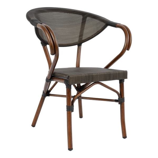 ΠΟΛΥΘΡΟΝΑ ΑΛΟΥΜΙΝΙΟΥ CLAY BAMBOO LOOK ΚΑΦΕ ΜΕ TEXTLINE HM5025 60,5x59x81Υ