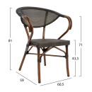 ΠΟΛΥΘΡΟΝΑ ΑΛΟΥΜΙΝΙΟΥ CLAY BAMBOO LOOK ΚΑΦΕ ΜΕ TEXTLINE HM5025 60,5x59x81Υ
