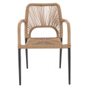 ΠΟΛΥΘΡΟΝΑ ΑΛΟΥΜΙΝΙΟΥ NOJO HM5771.02 ΓΚΡΙ ΜΕ P.E.TWIST RATTAN ΜΠΕΖ 55x63x82Y εκ.