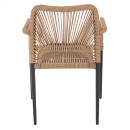 ΠΟΛΥΘΡΟΝΑ ΑΛΟΥΜΙΝΙΟΥ NOJO HM5771.02 ΓΚΡΙ ΜΕ P.E.TWIST RATTAN ΜΠΕΖ 55x63x82Y εκ.