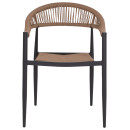 ΠΟΛΥΘΡΟΝΑ ΑΛΟΥΜΙΝΙΟΥ GRET HM5854.02 ΑΝΘΡΑΚΙ PΕ RATTAN ΜΠΕΖ 56x55,5x78Υ εκ.
