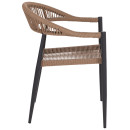 ΠΟΛΥΘΡΟΝΑ ΑΛΟΥΜΙΝΙΟΥ GRET HM5854.02 ΑΝΘΡΑΚΙ PΕ RATTAN ΜΠΕΖ 56x55,5x78Υ εκ.
