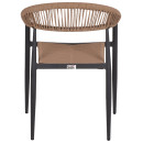 ΠΟΛΥΘΡΟΝΑ ΑΛΟΥΜΙΝΙΟΥ GRET HM5854.02 ΑΝΘΡΑΚΙ PΕ RATTAN ΜΠΕΖ 56x55,5x78Υ εκ.