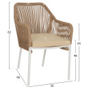 ΠΟΛΥΘΡΟΝΑ ΑΛΟΥΜΙΝΙΟΥ LOKKI HM5855.01 ΛΕΥΚΟ ΜΕ ΣΧΟΙΝΙ WICKER PE ΜΠΕΖ 56x66x82Υ εκ.
