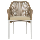 ΠΟΛΥΘΡΟΝΑ ΑΛΟΥΜΙΝΙΟΥ LOKKI HM5855.01 ΛΕΥΚΟ ΜΕ ΣΧΟΙΝΙ WICKER PE ΜΠΕΖ 56x66x82Υ εκ.