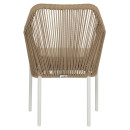 ΠΟΛΥΘΡΟΝΑ ΑΛΟΥΜΙΝΙΟΥ LOKKI HM5855.01 ΛΕΥΚΟ ΜΕ ΣΧΟΙΝΙ WICKER PE ΜΠΕΖ 56x66x82Υ εκ.