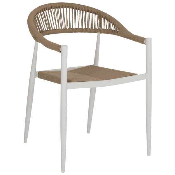 ΠΟΛΥΘΡΟΝΑ ΑΛΟΥΜΙΝΙΟΥ GRET HM5854.01 ΛΕΥΚΗ PE RATTAN ΜΠΕΖ 56x55,5x78Υεκ.