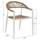 ΠΟΛΥΘΡΟΝΑ ΑΛΟΥΜΙΝΙΟΥ GRET HM5854.01 ΛΕΥΚΗ PE RATTAN ΜΠΕΖ 56x55,5x78Υεκ.