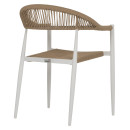 ΠΟΛΥΘΡΟΝΑ ΑΛΟΥΜΙΝΙΟΥ GRET HM5854.01 ΛΕΥΚΗ PE RATTAN ΜΠΕΖ 56x55,5x78Υεκ.